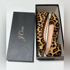 J. Crew Pointed-toe flats in leopard calf hair